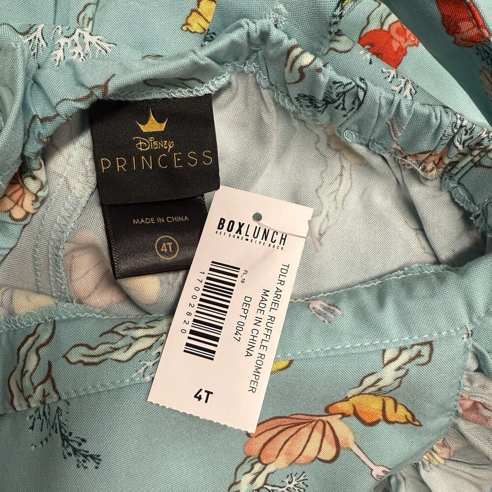BoxLunch x Disney Little Mermaid Ariel Toddler Ruffle Romper Girls Size 4T NWT - Picture 8 of 8